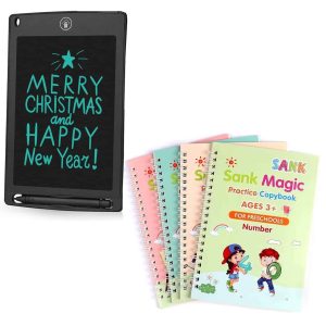 KidsBundle, LED pen tablet a 4 magické pracovné zošity na učenie písania a kreslenia