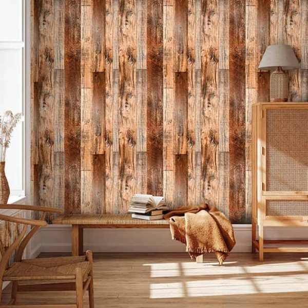 VintageWall, samolepiaca nálepka s vzhľadom prírodného dreva (300 x 45 cm)