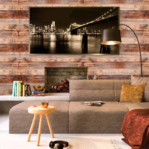 VintageWall, samolepiaca nálepka s vzhľadom prírodného dreva (300 x 45 cm)