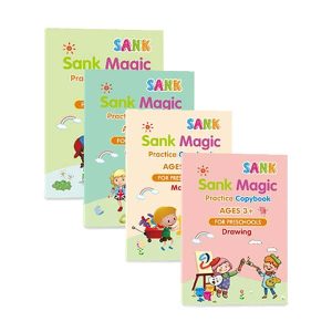 KidBook, 4-dielna sada pracovných zošitov na písanie a kreslenie pomocou čarovného pera, ktoré sa automaticky vymaže